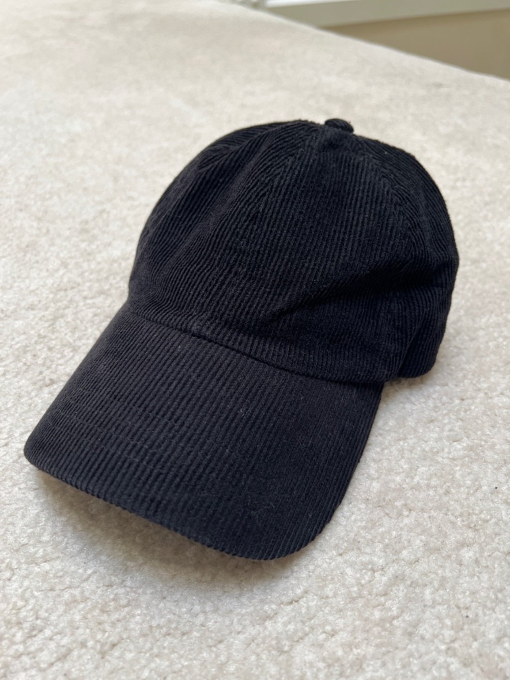 Black Corduroy Baseball Cap
